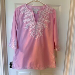 Gretchen Scott Designs Pink and White Tunic